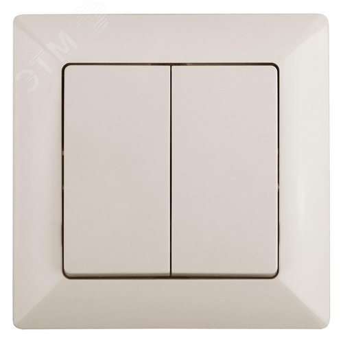 Изображение товара Переключатель Intro Solo 4-107-02 двухклавишный 10А-250В, IP20, СУ, слоновая кость (шт)