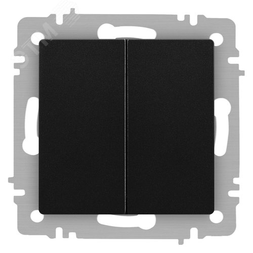 Изображение товара Переключатель Intro Accent 6-107-05 двойной, 10А-250В, IP20, СУ, AL/CU, антрацит (шт)