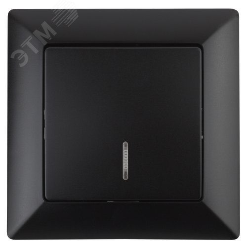 Изображение товара Выключатель одноклавишный скрытого монтажа с подсветкой антрацит 10А 250В Intro Solo 4-102-05 (шт)