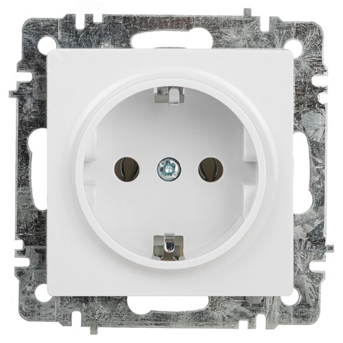 Изображение товара Розетка однофазная скрытого монтажа, в рамку с заземлением без шторок сосна 16А 250В IP20 винтовые зажимы Intro Accent (шт)