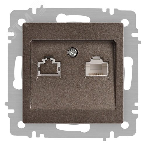Изображение товара Розетка Intro Accent 6-303-08 информационная RJ45, IP20, СУ, бронза (шт)