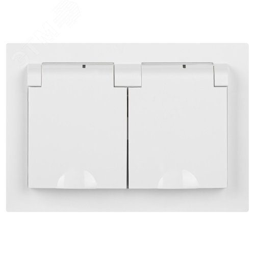 Изображение товара Розетка однофазная скрытого монтажа, в рамку с заземлением со шторками белый с крышкой 16А 250В IP20 винтовые зажимы 6-203-06 Intro Accent (шт)