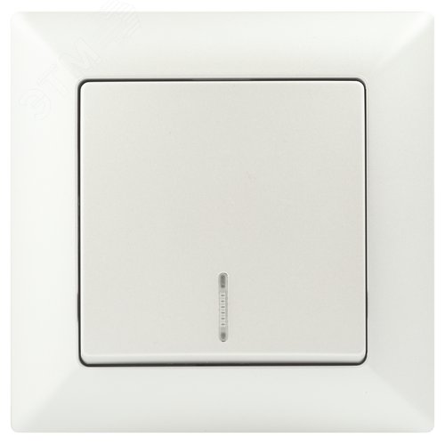 Изображение товара Выключатель одноклавишный скрытого монтажа с подсветкой перламутр 10А 250В Intro Solo 4-102-06 (шт)