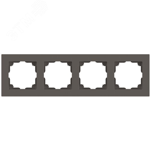 Изображение товара Рамка для розеток и выключателей 4 поста сталь пластик Intro Accent 6-504-09 (шт)