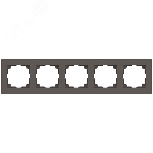 Изображение товара Рамка для розеток и выключателей 5 постов сталь пластик Intro Accent 6-505-09 (шт)