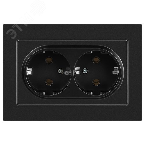 Изображение товара Розетка однофазная двойная скрытого монтажа, в рамку с заземлением без шторок антрацит 16А 250В IP20 винтовые зажимы 6-205-05 Intro Accent (шт)