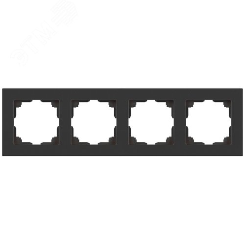 Изображение товара Рамка для розеток и выключателей 4 поста графит пластик Intro Accent 6-504-07 (шт)