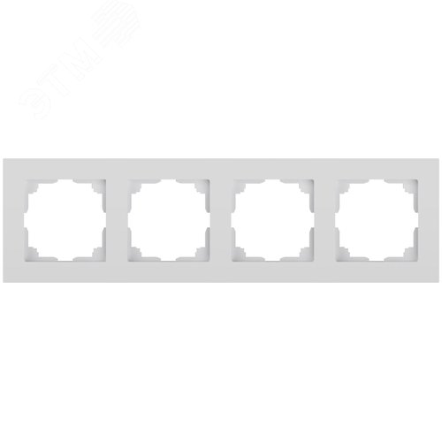 Изображение товара Рамка для розеток и выключателей 4 поста белый пластик Intro Accent 6-504-01 (шт)