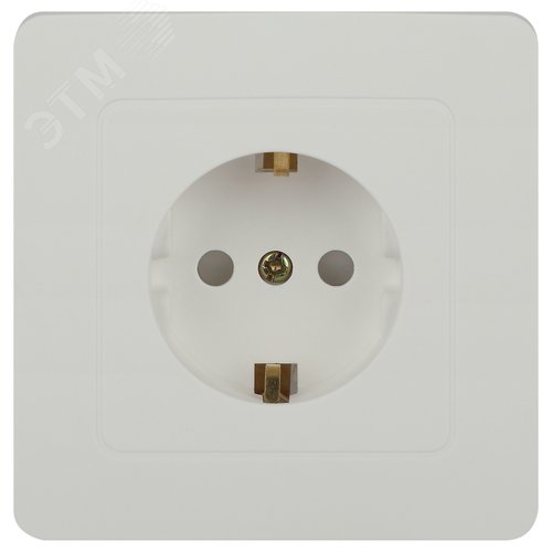 Изображение товара Розетка однофазная скрытого монтажа, в рамку с заземлением со шторками белый 16А 250В IP20 винтовые зажимы 7-206-01 Intro Style (шт)