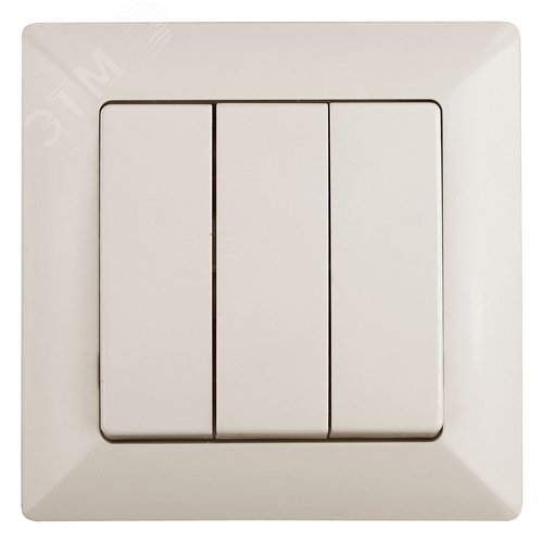 Изображение товара Выключатель трехклавишный скрытого монтажа слоновая кость 10А 250В Intro Solo 4-106-02 (шт)