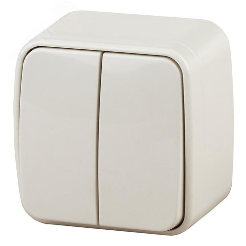 Изображение товара Выключатель одноклавишный наружный (открытой установки) слоновая кость 10А 250В винтовые зажимы Intro Polo 3-104-02 (шт)