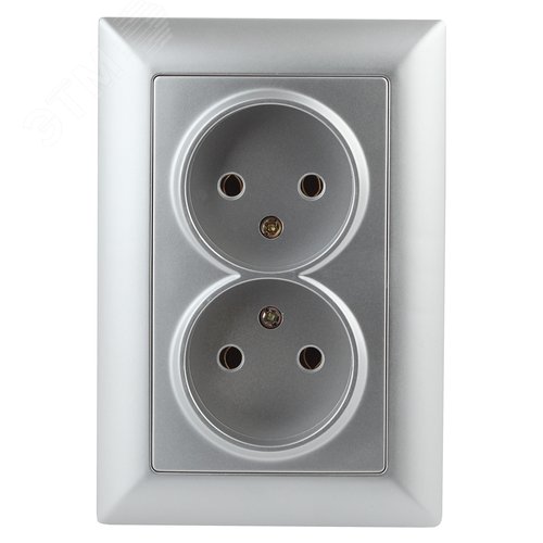 Изображение товара Розетка однофазная скрытого монтажа, в рамку без шторок алюминий 16А 250В IP20 4-204-03 Intro Solo (шт)