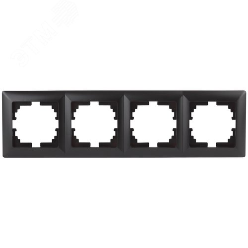 Изображение товара Рамка для розеток и выключателей 4 поста антрацит пластик Intro Solo 4-504-05 (шт)