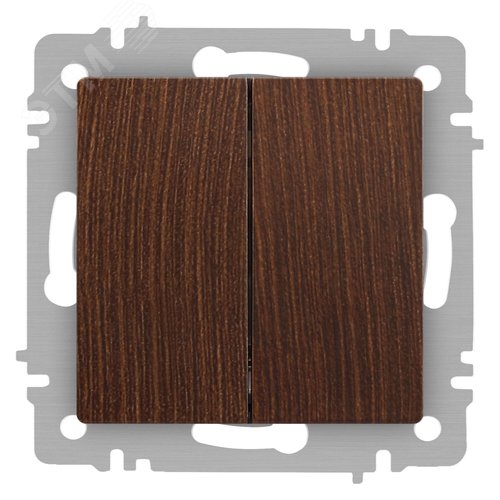 Изображение товара Переключатель Intro Accent 6-107-10 двойной, 10А-250В, IP20, СУ, AL/CU, венге (шт)