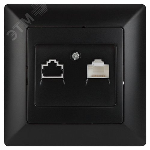 Изображение товара Розетка информационная RJ45, СУ, Solo, антрацит, 4-303-05 (шт)