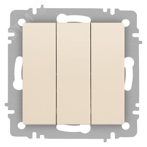 Изображение товара Выключатель трехклавишный, в рамку (скрытого монтажа) сосна 10А 250В винтовые зажимы Intro Accent 6-106-02 (шт)