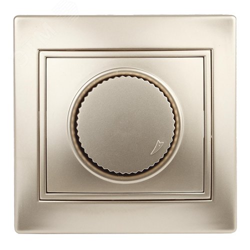 Изображение товара Светорегулятор поворотный, 600Вт 230В, СУ, Plano, шампань,1-401-04 (шт)