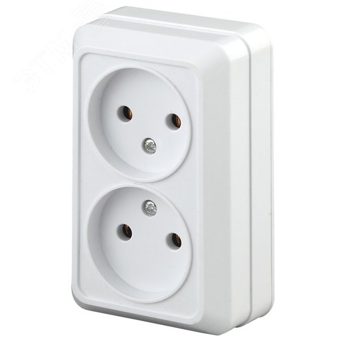 Изображение товара Розетка однофазная наружная (открытой установки) без шторок белый 16А 250В IP20 2-203-01 Intro Quadro (шт)