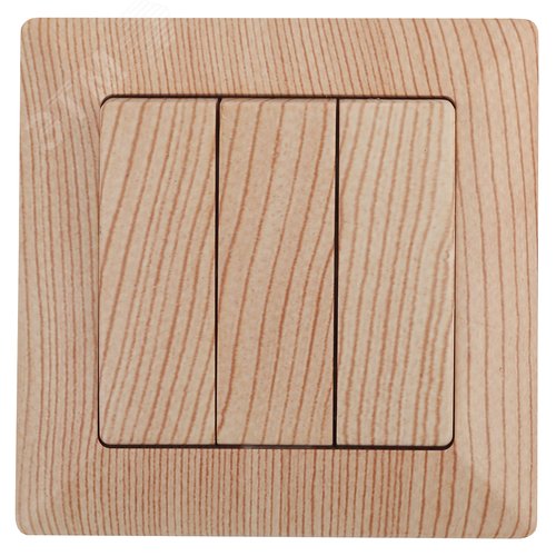 Изображение товара Выключатель тройной, 10А-250В, СУ, Solo, сосна,4-106-11 (шт)