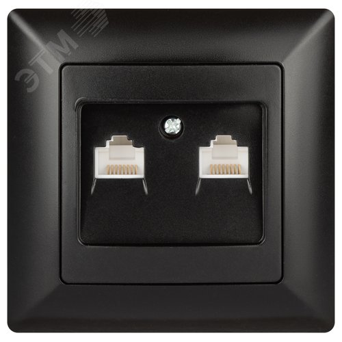 Изображение товара Розетка информационная 2xRJ45, СУ, Solo, антрацит 4-304-05 Intro (шт)