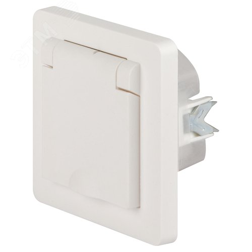 Изображение товара Розетка однофазная скрытого монтажа, в рамку с заземлением со шторками белый с крышкой 16А 250В IP20 винтовые зажимы 7-209-01 Intro Style (шт)