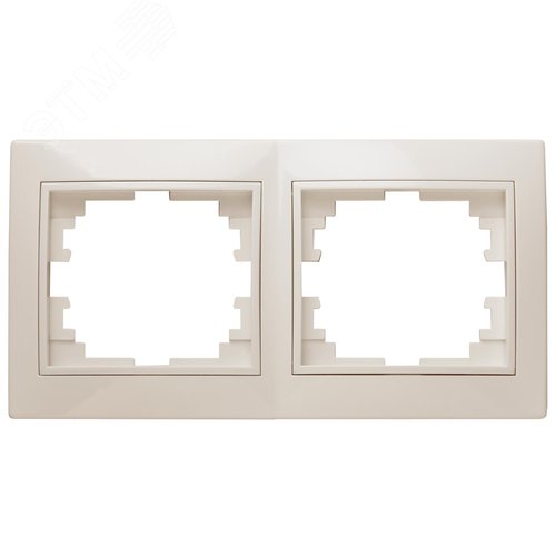 Изображение товара Рамка для розеток и выключателей 2 поста слоновая кость пластик Intro Plano 1-502-02 (шт)