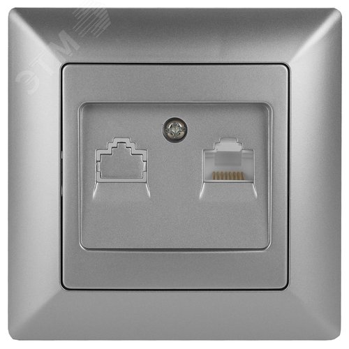 Изображение товара Розетка информационная RJ45, СУ, Solo, алюминий, 4-303-03 (шт)