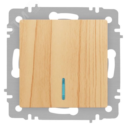 Изображение товара Выключатель одноклавишный, в рамку (скрытого монтажа) с подсветкой белый 10А 250В винтовые зажимы Intro Accent 6-102-11 (шт)