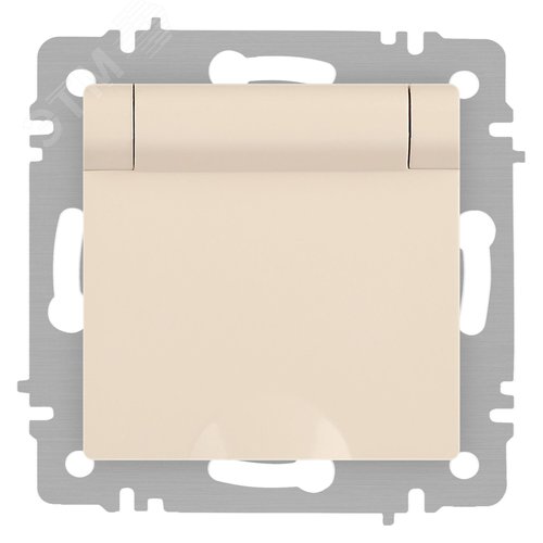 Изображение товара Розетка однофазная скрытого монтажа, в рамку с заземлением без шторок слоновая кость с крышкой 16А 250В IP20 винтовые зажимы 6-203-02 Intro Accent (шт)