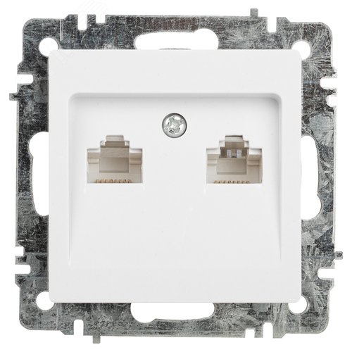 Изображение товара Розетка Intro Accent 6-304-01 информационная 2xRJ45, IP20, СУ, белый (шт)