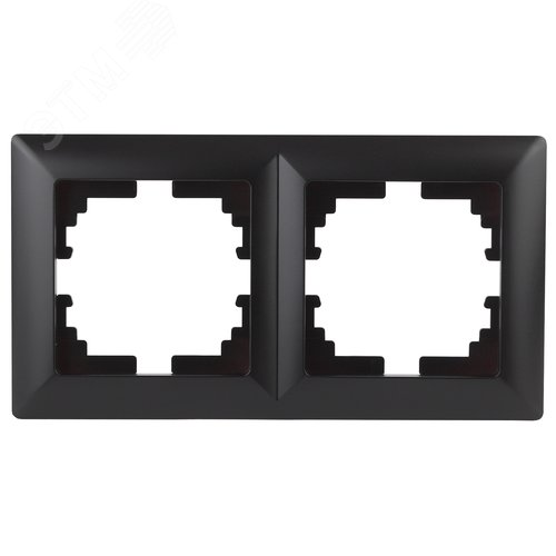 Изображение товара Рамка для розеток и выключателей 2 поста антрацит пластик Intro Solo 4-502-05 (шт)