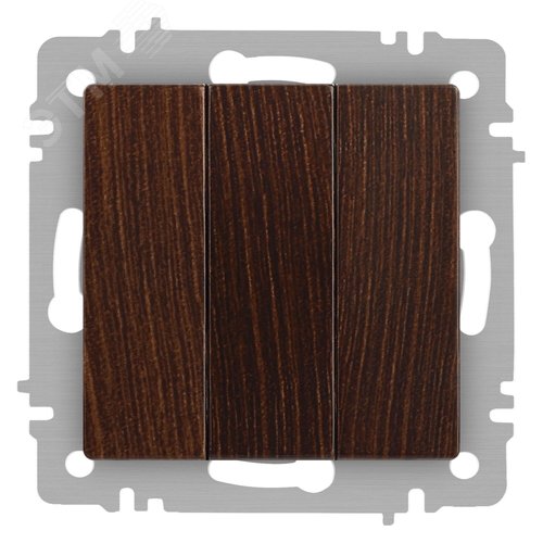 Изображение товара Выключатель трехклавишный, в рамку (скрытого монтажа) алюминий 10А 250В винтовые зажимы Intro Accent 6-106-10 (шт)