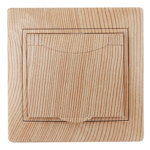 Изображение товара Розетка однофазная скрытого монтажа, в рамку с заземлением без шторок сосна с крышкой 16А 250В IP20 винтовые зажимы 1-203-11 Intro Plano (шт)