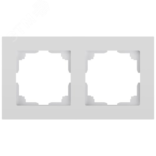 Изображение товара Рамка для розеток и выключателей 2 поста белый пластик Intro Accent 6-502-01 (шт)