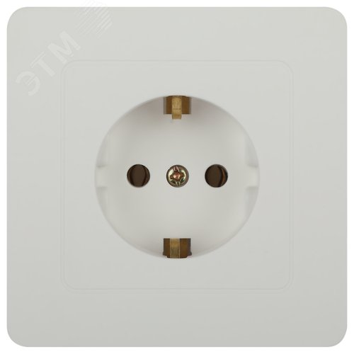 Изображение товара Розетка однофазная скрытого монтажа, в рамку с заземлением без шторок белый 16А 250В IP20 винтовые зажимы 7-202-01 Intro Style (шт)