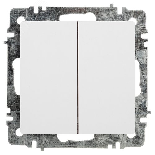 Изображение товара Переключатель Intro Accent 6-107-01 двойной, 10А-250В, IP20, СУ, AL/CU, белый (шт)