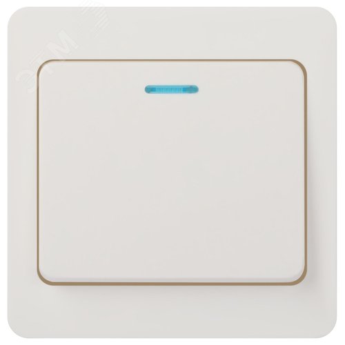 Изображение товара Выключатель одноклавишный скрытого монтажа с подсветкой белый 10А 250В винтовые зажимы Intro Style 7-102-01 (шт)