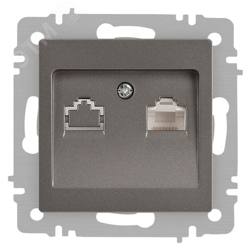 Изображение товара Розетка Intro Accent 6-303-09 информационная RJ45, IP20, СУ, титан (шт)