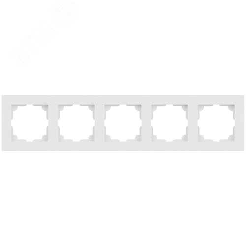 Изображение товара Рамка для розеток и выключателей 5 постов белый матовый пластик Intro Accent 6-505-01М (шт)