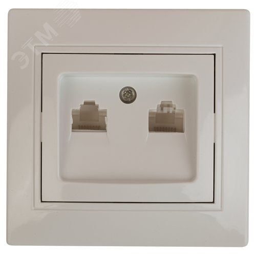 Изображение товара Розетка информационная 2xRJ45, СУ, Plano, сл.кость 1-304-02 Intro (шт)