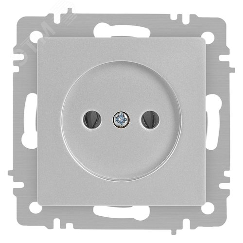 Изображение товара Розетка однофазная скрытого монтажа, в рамку без шторок алюминий 16А 250В IP20 винтовые зажимы 6-201-03 Intro Accent (шт)