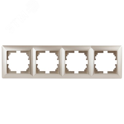 Изображение товара Рамка для розеток и выключателей 4 поста шампань пластик Intro Solo 4-504-04 (шт)
