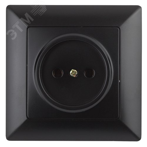 Изображение товара Розетка однофазная скрытого монтажа, в рамку без шторок антрацит 16А 250В IP20 4-201-05 Intro Solo (шт)