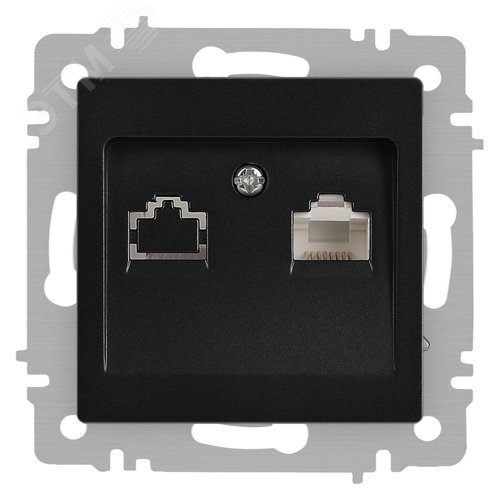 Изображение товара Розетка Intro Accent 6-303-05 информационная RJ45, IP20, СУ, антрацит (шт)