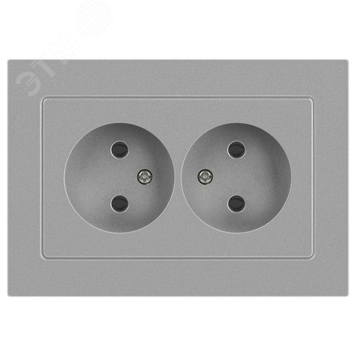 Изображение товара Розетка однофазная скрытого монтажа, в рамку без шторок алюминий 16А 250В IP20 винтовые зажимы 6-204-03 Intro Accent (шт)