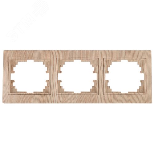Изображение товара Рамка для розеток и выключателей 3 поста сосна пластик Intro Plano 1-503-11 (шт)