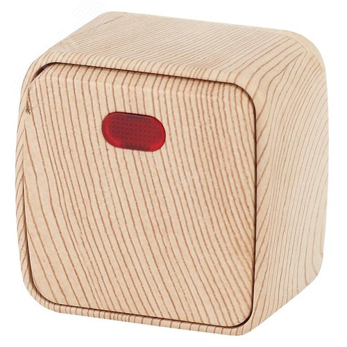 Изображение товара Выключатель одноклавишный наружный (открытой установки) с подсветкой сосна 10А 250В винтовые зажимы Intro Polo 3-102-11 (шт)