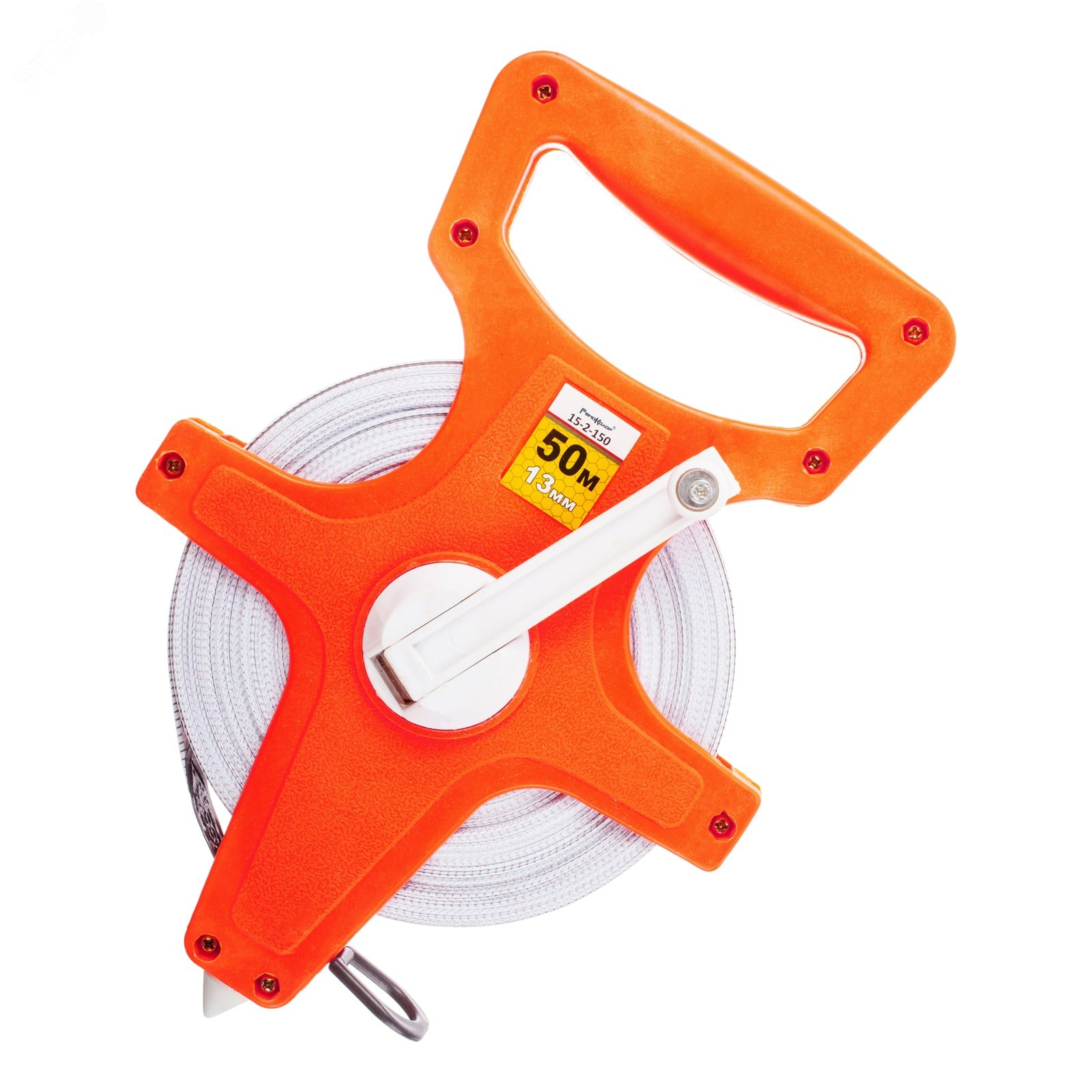 Изображение товара Мерная лента фибергласовая геодезическая, открытый пластик. корпус, лента из ПВХ, 50м х13мм (шт)