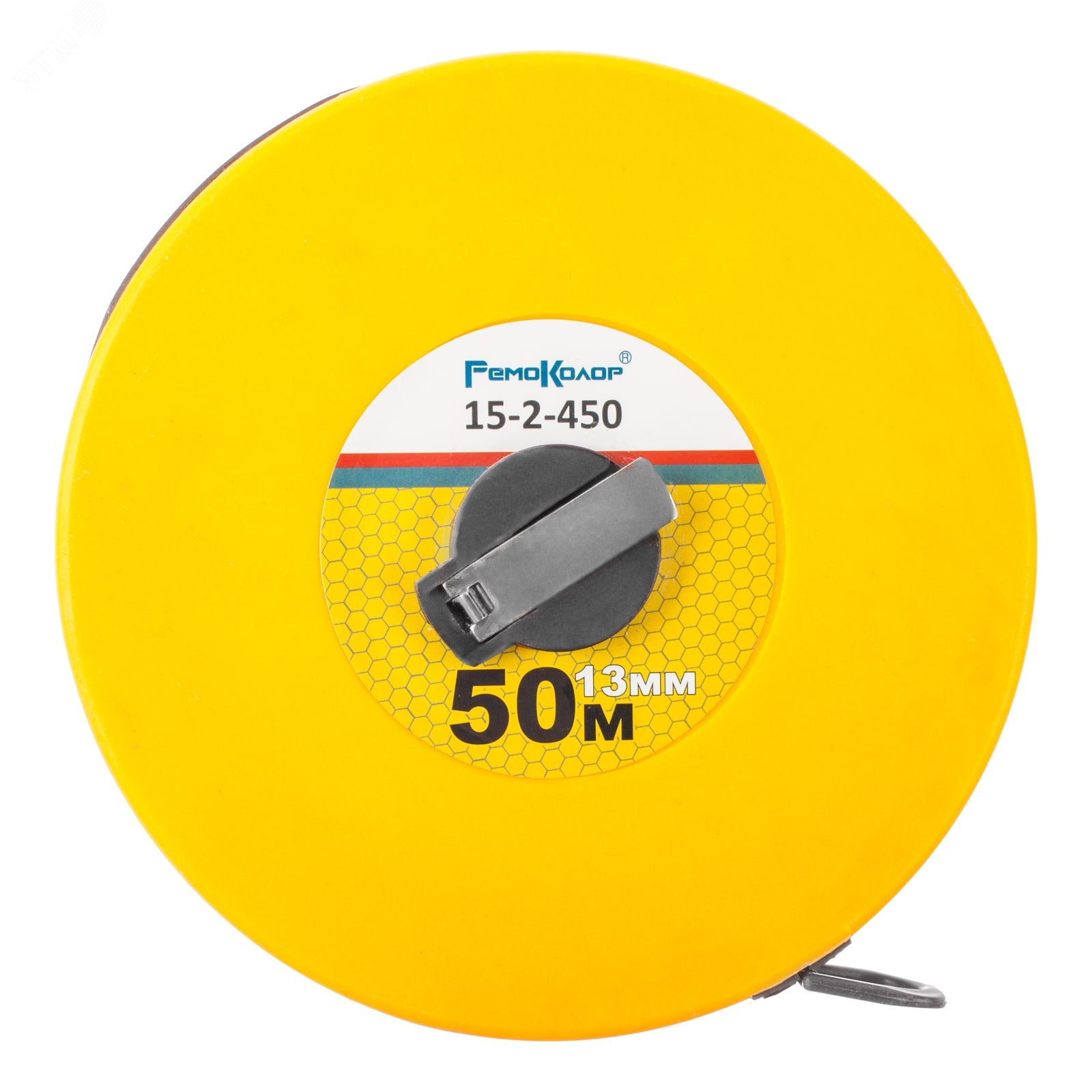 Изображение товара Мерная лента фибергласовая, закрытый пласт. корпус, лента из ПВХ, катушечная ручка, 50м х13мм (шт)