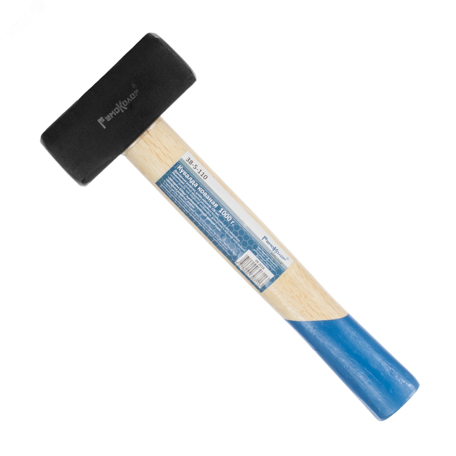 Изображение товара Кувалда 1000 г, кованая, деревянная рукоятка 220 мм (шт)